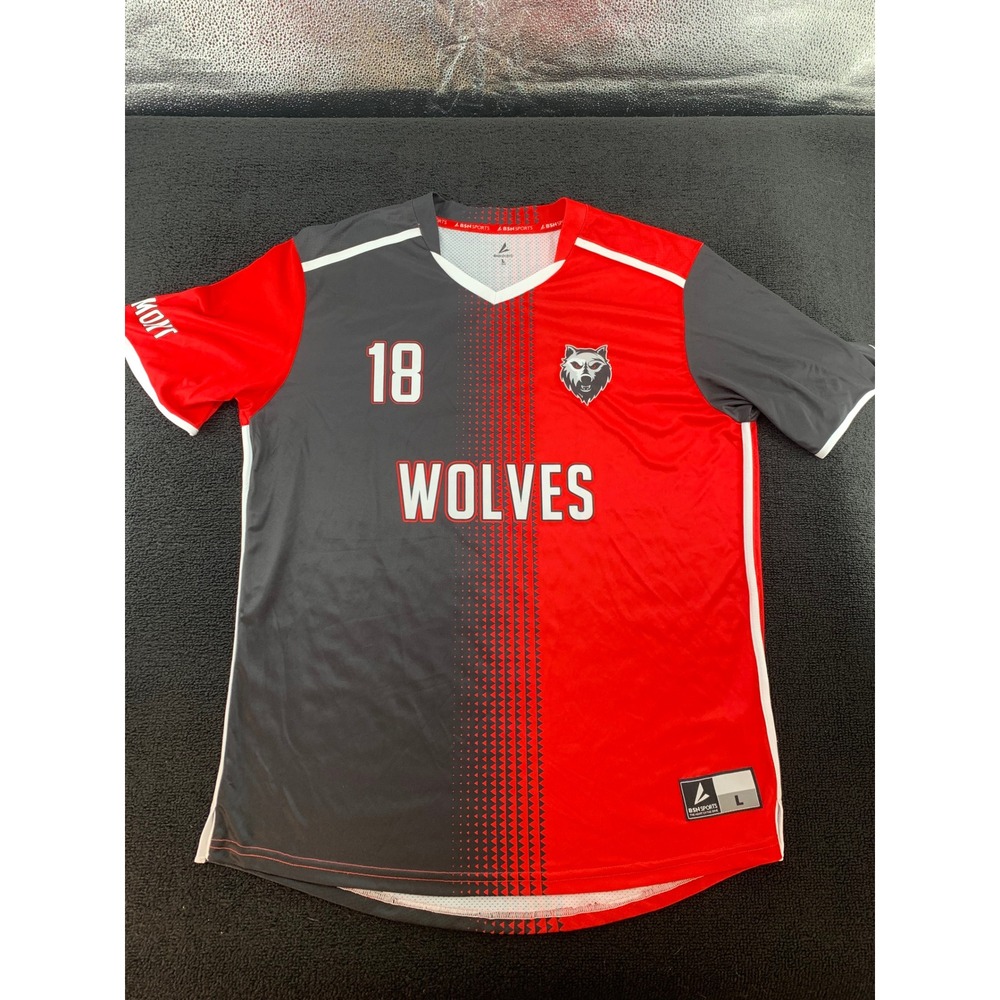 BSN Sports Adult Mens Wolves Basketball Jersey Size‎ L Red Black 18
